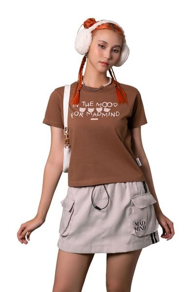  Áo Thun Form Baby Mood Brownii Madmind - Premium 100% Cotton 2 Chiều Màu Nâu 