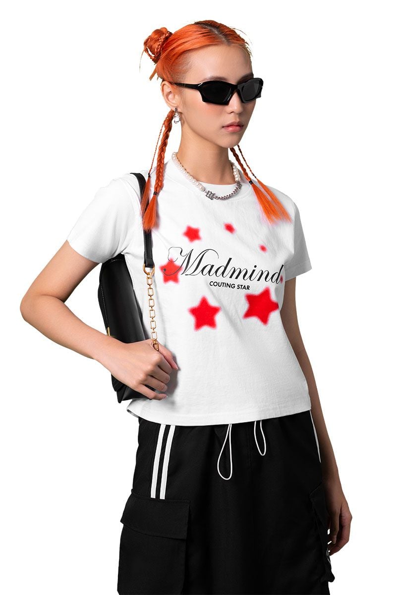  Áo Thun Form Baby Couting Star Madmind - Premium 100% Cotton 2 Chiều Màu Trắng 
