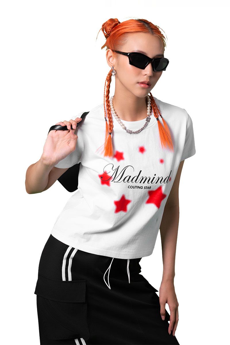  Áo Thun Form Baby Couting Star Madmind - Premium 100% Cotton 2 Chiều Màu Trắng 