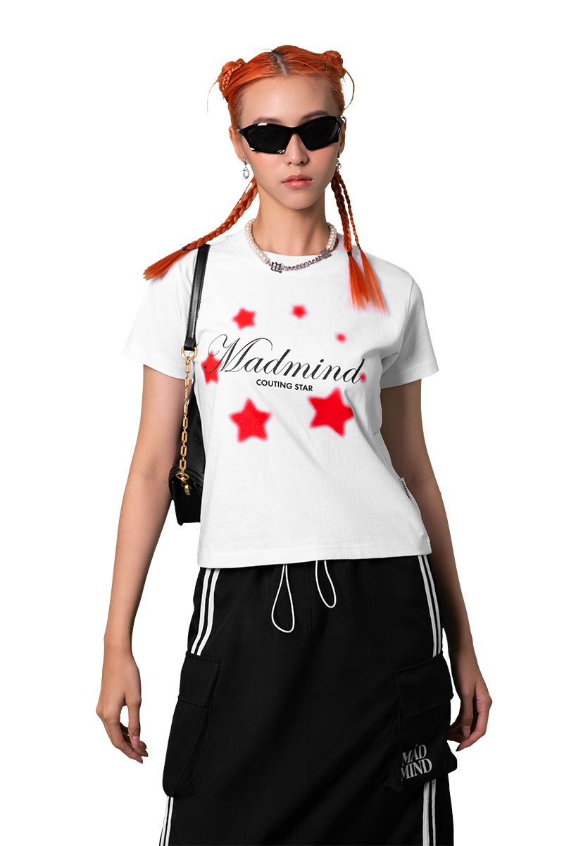  Áo Thun Form Baby Couting Star Madmind - Premium 100% Cotton 2 Chiều Màu Trắng 