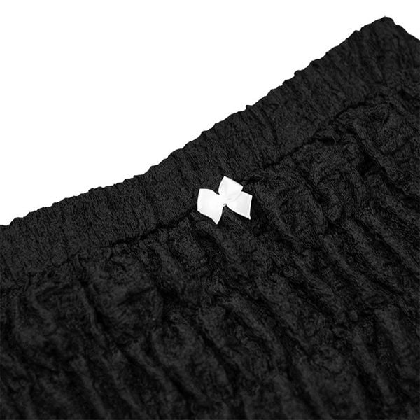  Quần Ngắn Nhún Thun Phối Nơ Hearty Short MADMIND - Màu Đen 