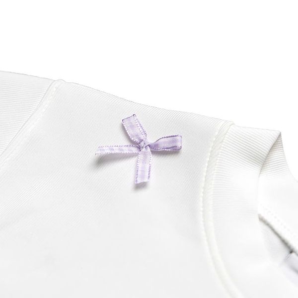  Áo Thun Nữ In Nổi Họa Tiết Đính Nơ Bonnie Croptop MADMIND - Màu Trắng 