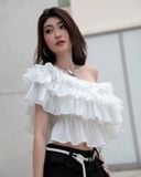  [ MẶC 4 KIỂU ] Áo Nữ Trễ Vai PUDDING MADMIND - Màu Trắng 