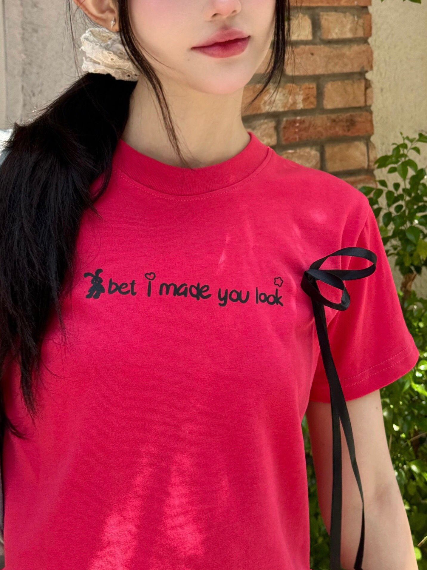  Áo Thun Phối Thắt Nơ Your Gift Madmind - Màu Hồng 
