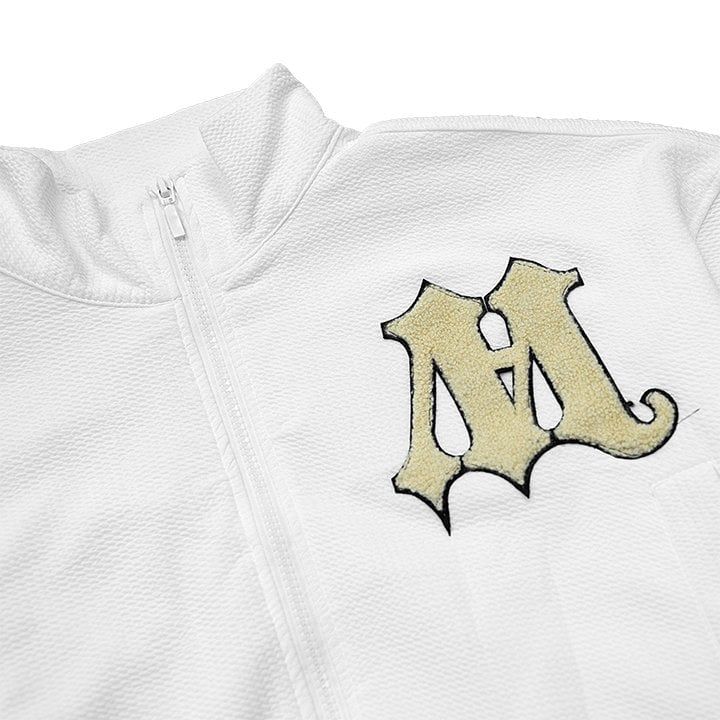  Áo Khoác Tay Dài Thêu Logo Sang Trọng Bobble Jacket Madmind - Màu Trắng 