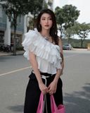  [ MẶC 4 KIỂU ] Áo Nữ Trễ Vai PUDDING MADMIND - Màu Trắng 