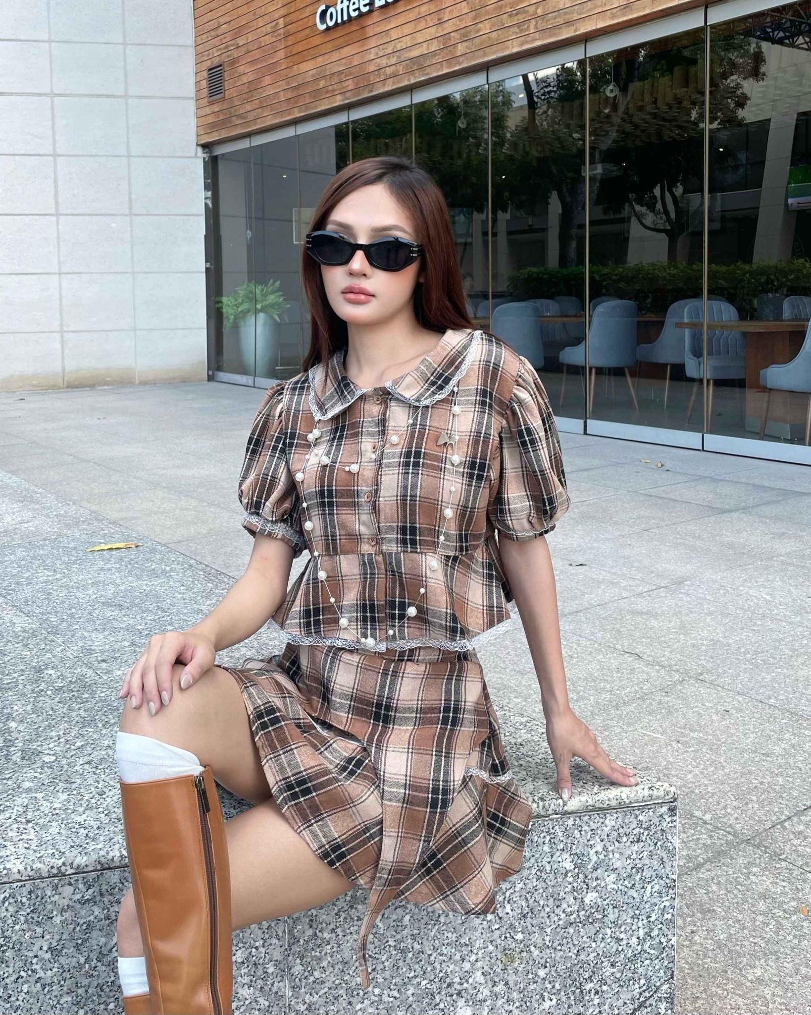  Set Caro Baby Doll CUPCAKE MADMIND - Màu Nâu 