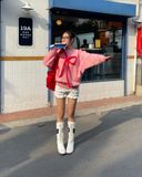  Áo Nữ Tay Dài BOWPOP MADMIND - Màu Hồng 