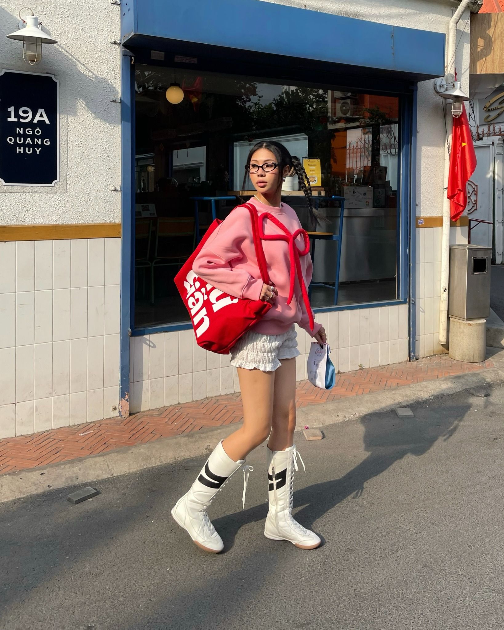  Áo Nữ Tay Dài BOWPOP MADMIND - Màu Hồng 