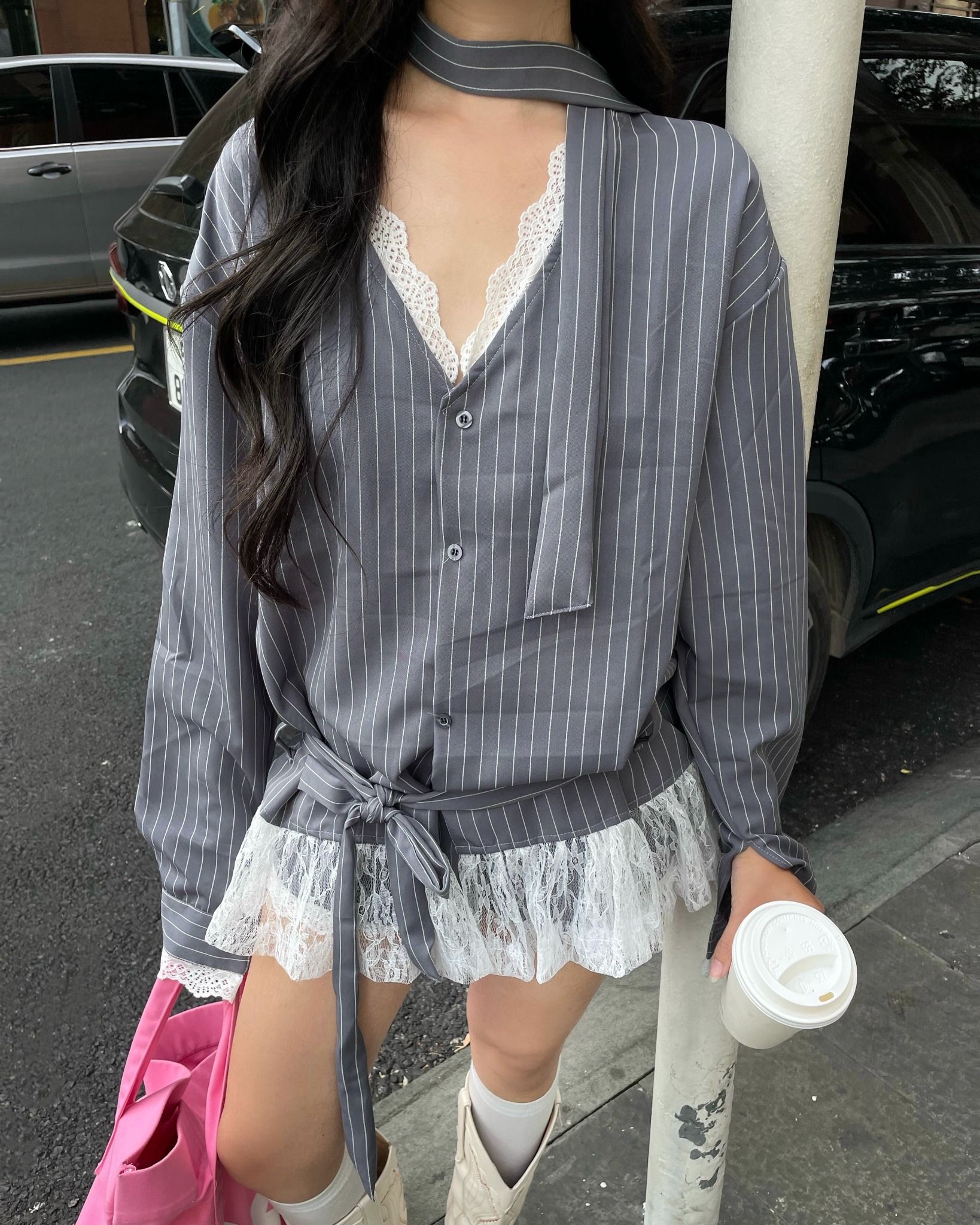  Áo Sơ Mi Nữ Thiết Kế MIKO MADMIND - Màu Xám 