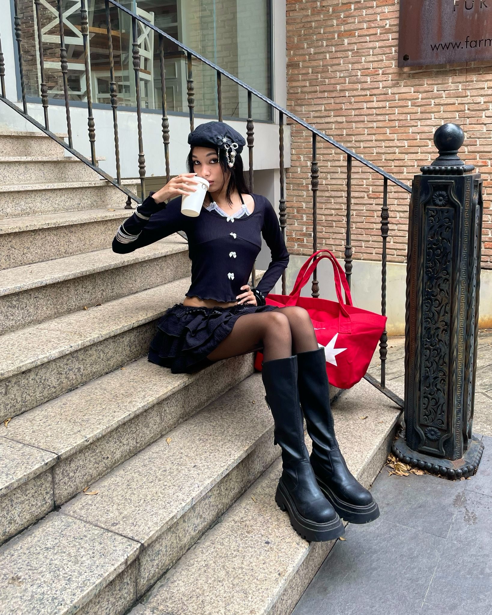  Áo Nữ Tay Dài BOWTIFUL MADMIND - Màu Đen 