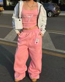  Quần Dài Nỉ Bông BAMBI MADMIND - Màu Hồng 