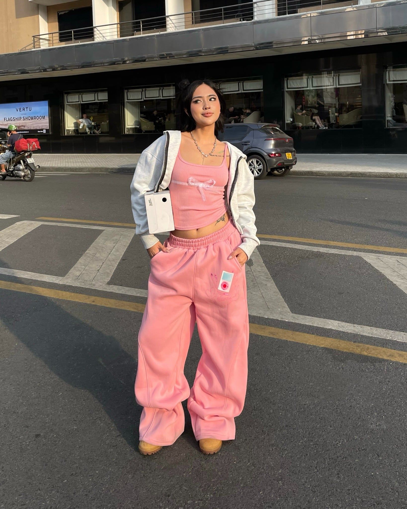  Quần Dài Nỉ Bông BAMBI MADMIND - Màu Hồng 