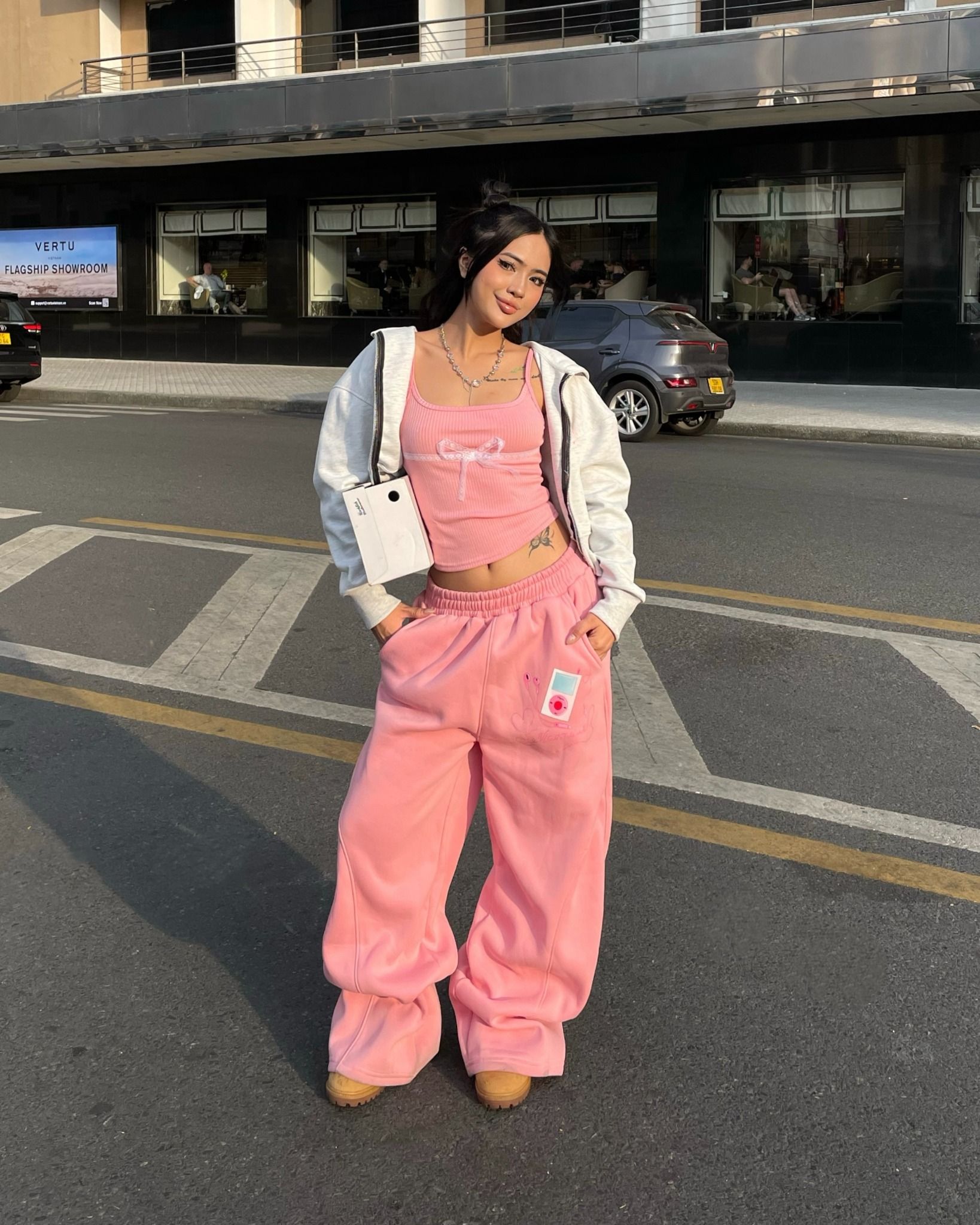  Quần Dài Nỉ Bông BAMBI MADMIND - Màu Hồng 