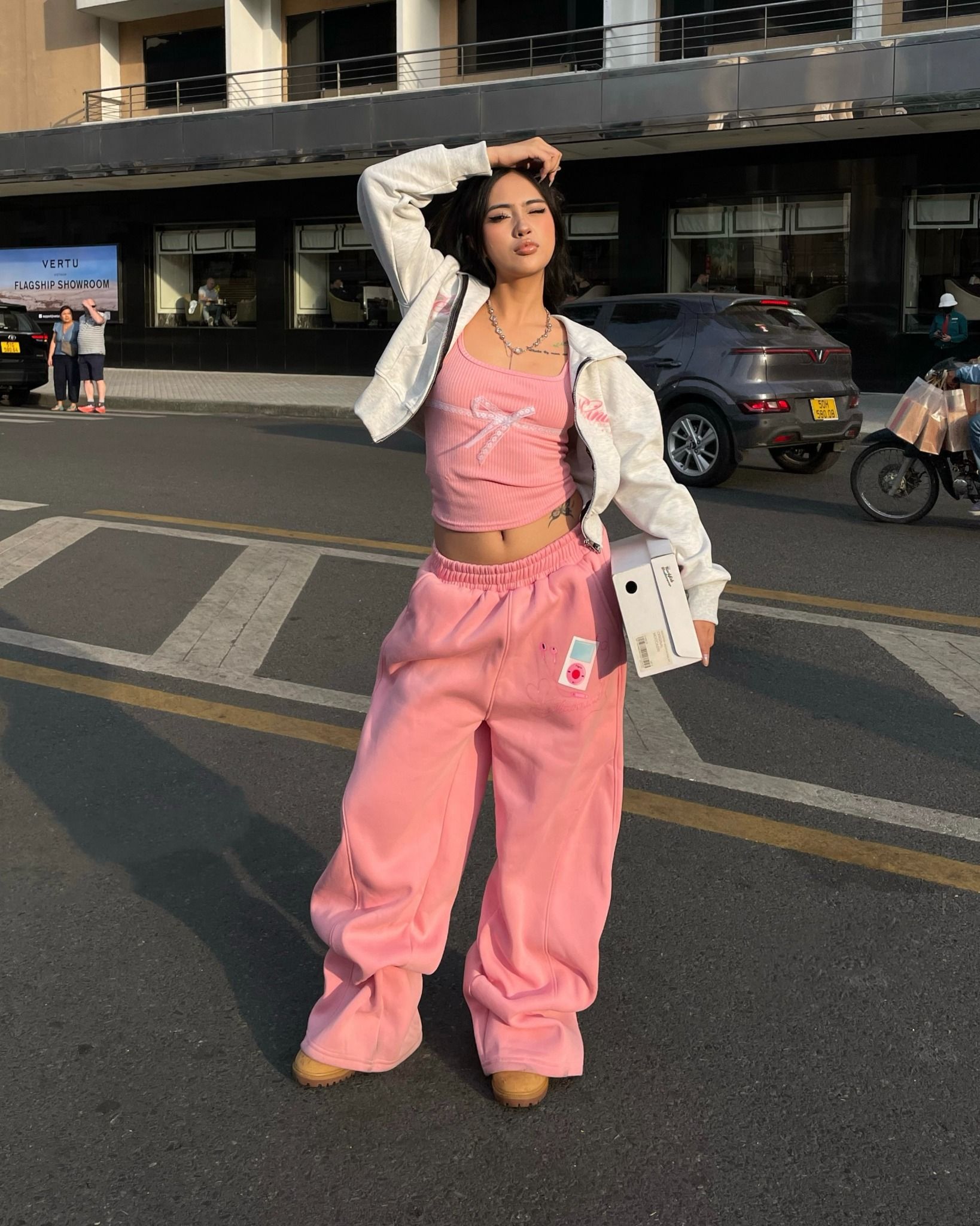  Quần Dài Nỉ Bông BAMBI MADMIND - Màu Hồng 