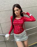  Áo Nữ Trễ Vai TASTY MADMIND - Màu Đỏ 