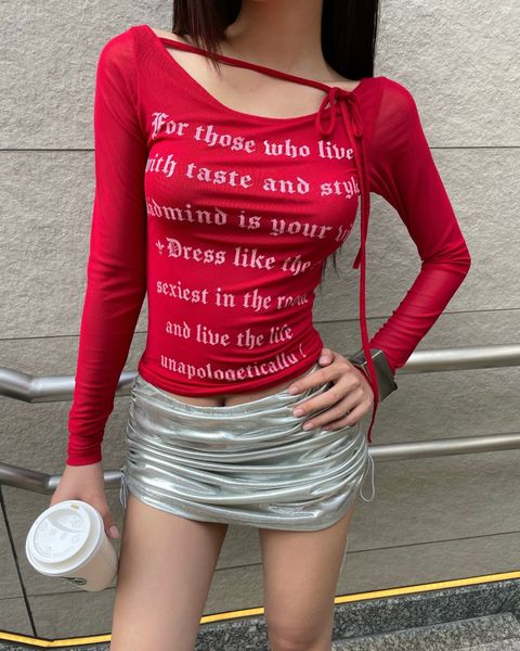  Chân Váy Nữ Ngắn Crystal Skirt MADMIND - Màu Bạc 