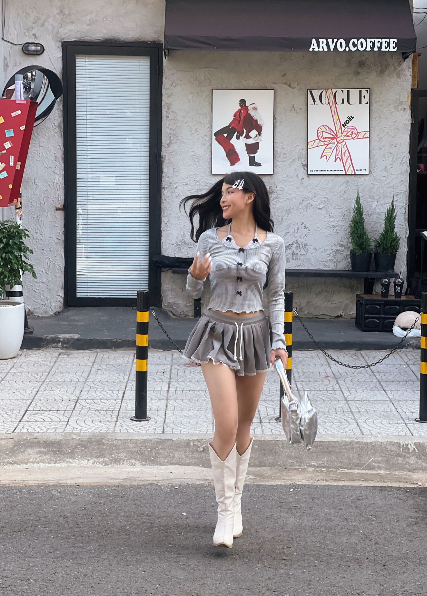  Áo Nữ Tay Dài BOWTIFUL MADMIND - Màu Xám 