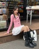  Áo Nữ Tay Dài BOWTIFUL MADMIND - Màu Hồng 