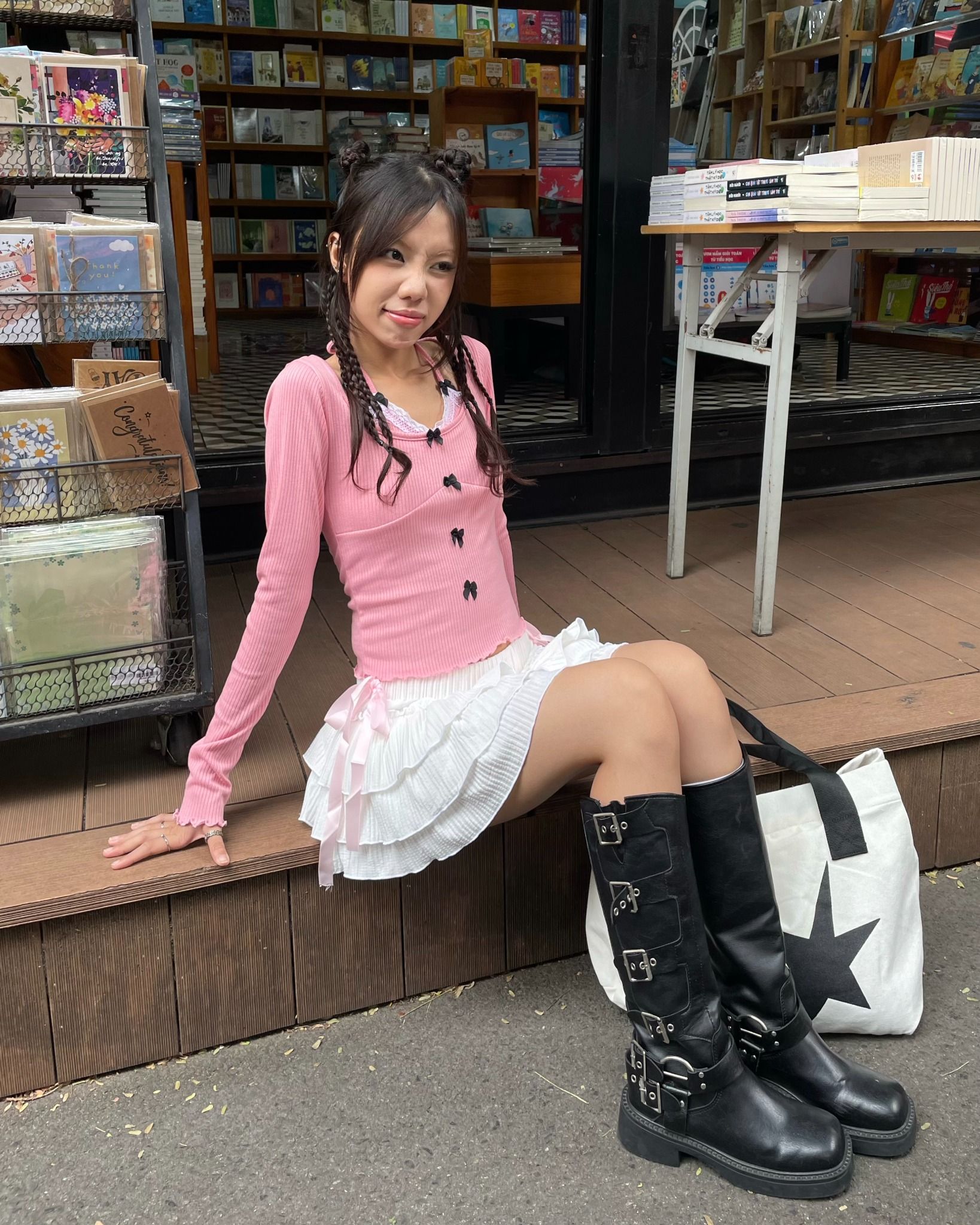  Áo Nữ Tay Dài BOWTIFUL MADMIND - Màu Hồng 