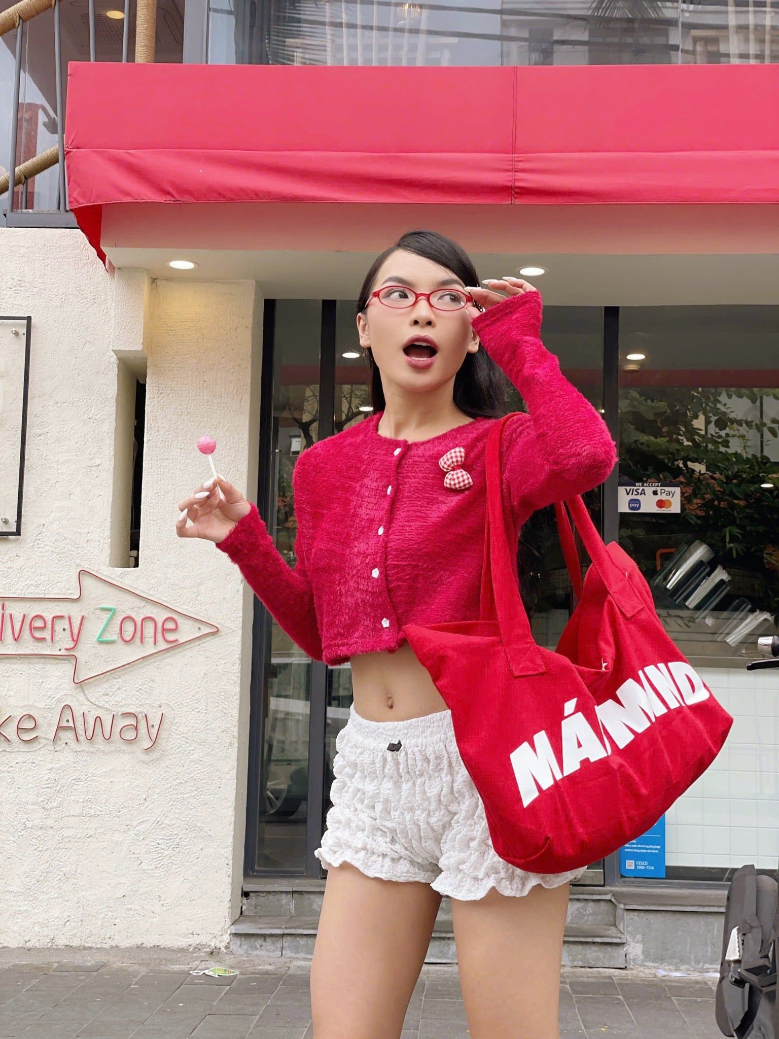  Áo Khoác Nữ MEOWGIC MADMIND - Màu Đỏ 