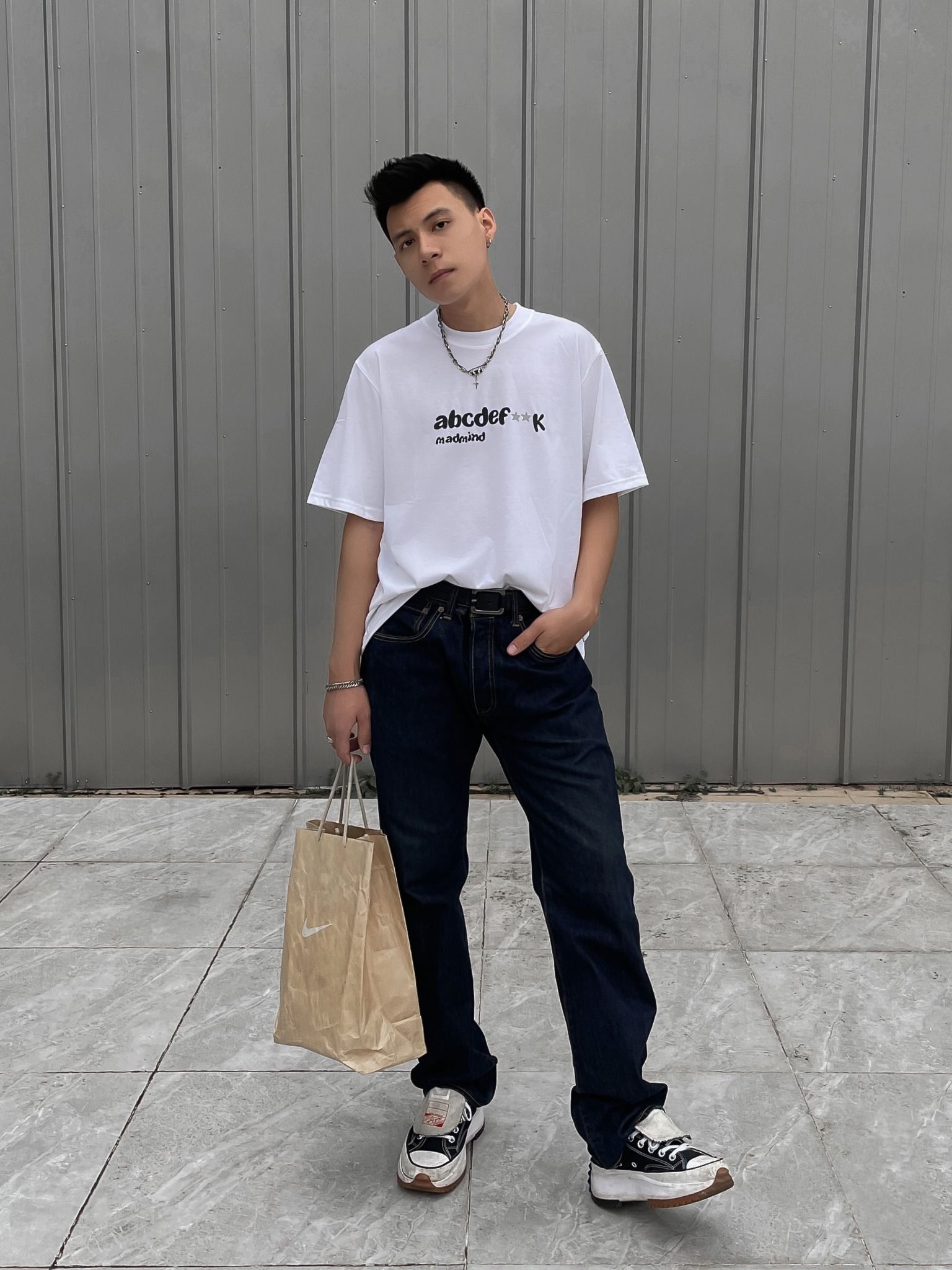  Áo Thun abcdef Madmind Màu Trắng 