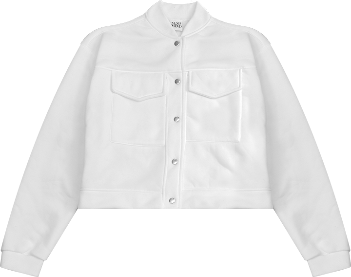  Áo Khoác Bomber Tay Dài Sang Trọng Cozy Bomber Jacket Madmind - Màu Trắng 