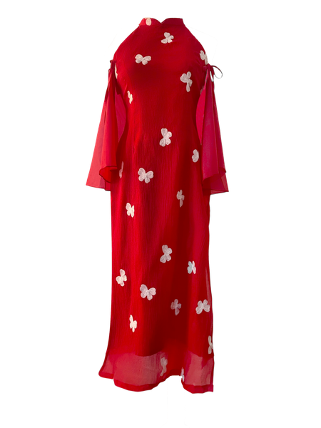  [ KÈM KHOÁC LỤA ] - Áo Dài Cách Tân Nữ Khiết Lam MADMIND - Màu Đỏ 