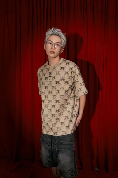  Áo Thun Cotton Premium Monogram Madmind - Beige 