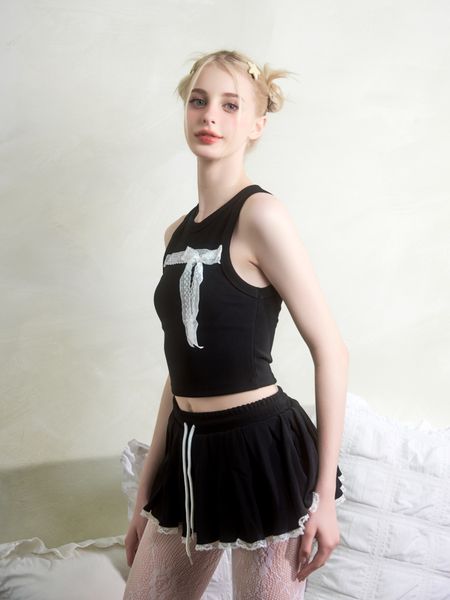  Chân Váy Ngắn Phối Ren (Có Quần Bảo Hộ) Baby Skirt Madmind - Màu Đen 