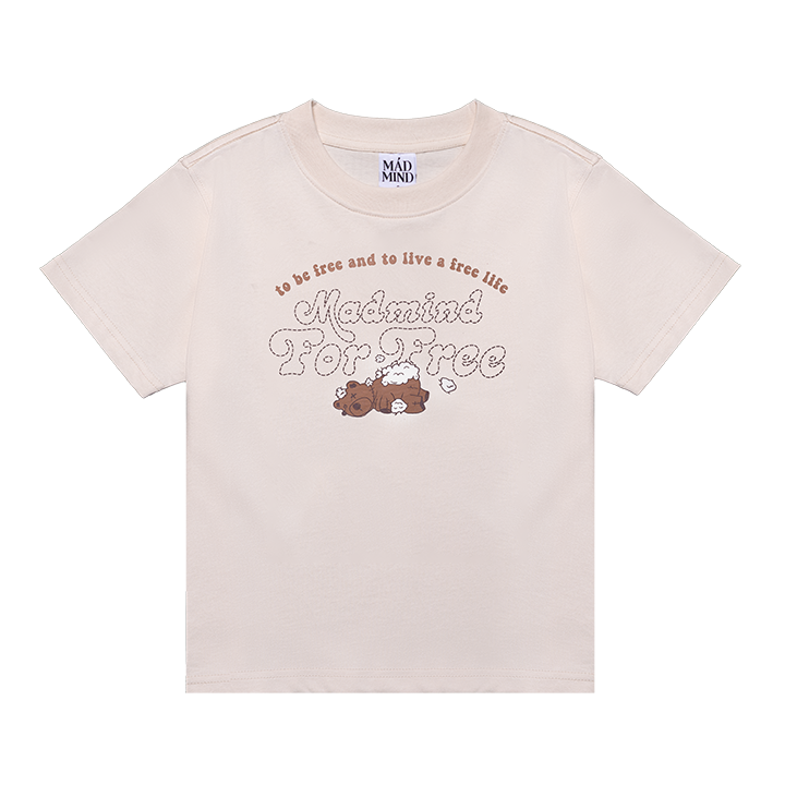  Áo Thun Form Baby Free Brownii Madmind - Premium 100% Cotton 2 Chiều Màu Cream 