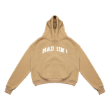  Áo Hoodie Tay Dài Thêu Chữ, Nỉ Bông Ripped Logo Hoodie - Màu Cacao 