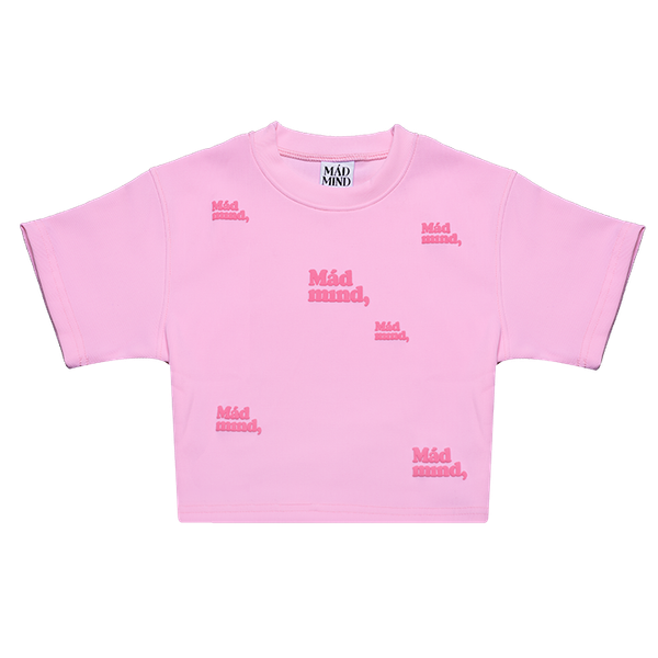  Áo Thun In Nổi Round Croptop Madmind - Màu Hồng 