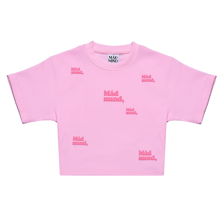  Áo Thun In Nổi Round Croptop Madmind - Màu Hồng 