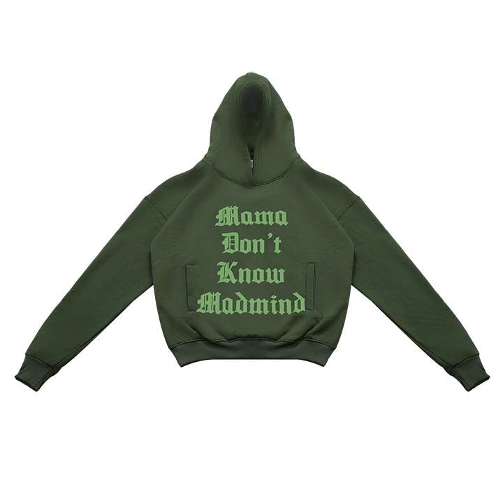  Áo Hoodie Tay Dài In Nổi, Nỉ Bông Mama Hoodie - Màu Rêu 