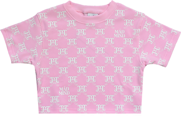  Áo Thun Croptop Monogram Madmind - Hồng 