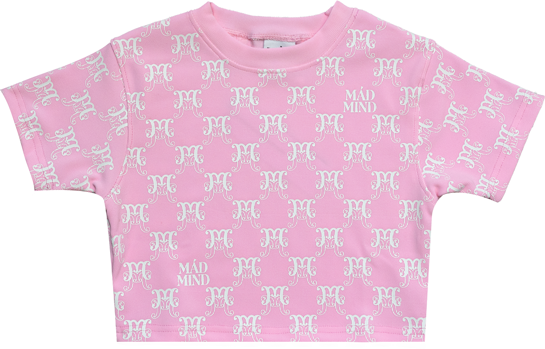 Áo Thun Croptop Monogram Madmind - Hồng 