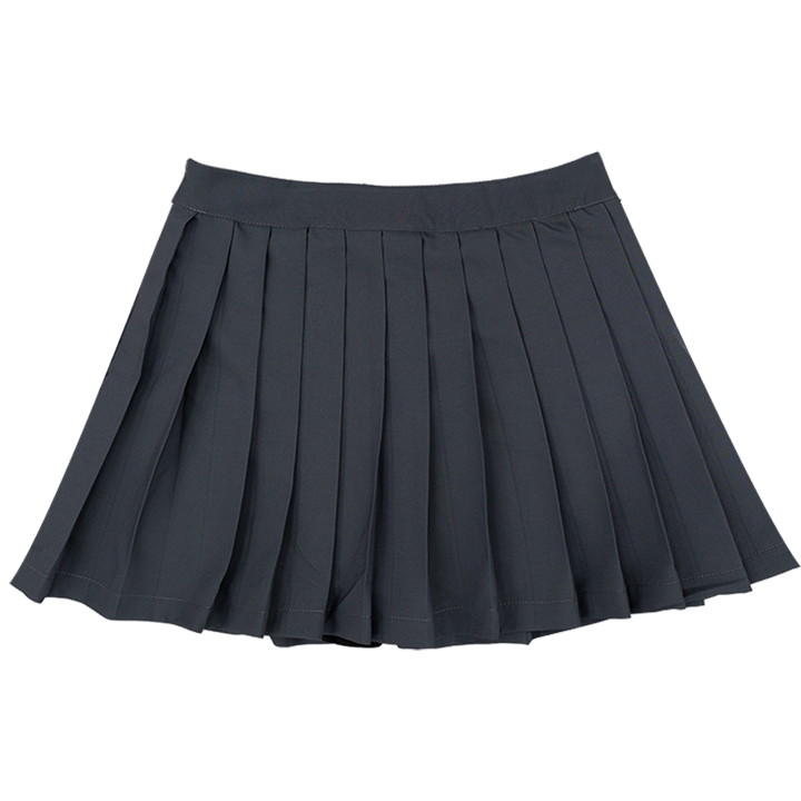  Chân Váy Kaki Xếp Ly Pleated Mini Skirt Cao Cấp  - Màu Xám 