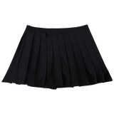  Chân Váy Kaki Xếp Ly Pleated Mini Skirt Cao Cấp  - Màu Đen 