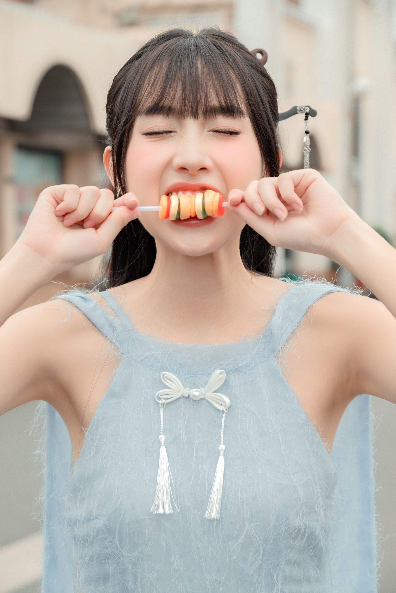  Áo Dài Mộng Đình MADMIND - Màu Xanh Dương 