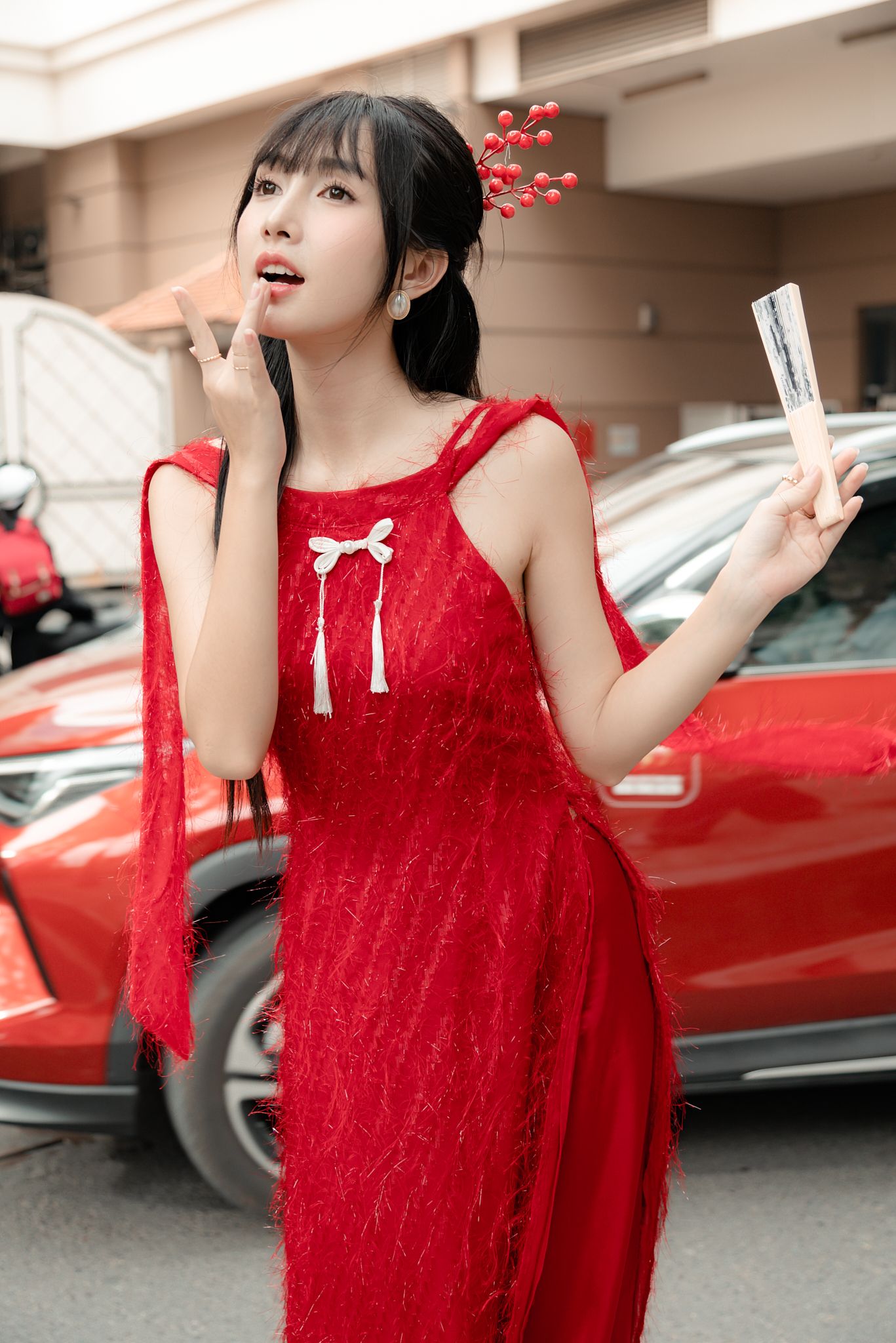  Áo Dài Mộng Đình MADMIND - Màu Đỏ 