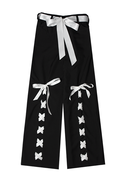  Quần Dài Phối Thắt Nơ Ribbon Trouser Madmind - Màu Đen 