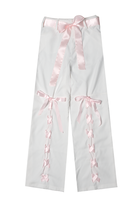  Quần Dài Phối Thắt Nơ Ribbon Trouser Madmind - Màu Trắng 