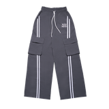  Quần Dài Phối 2 Sọc Túi Hộp 2 Stripe Pocket Pants Màu Xám Đậm 