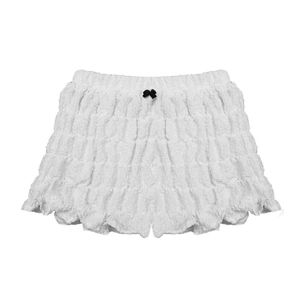  Quần Ngắn Nhún Thun Phối Nơ Hearty Short MADMIND - Màu Trắng 