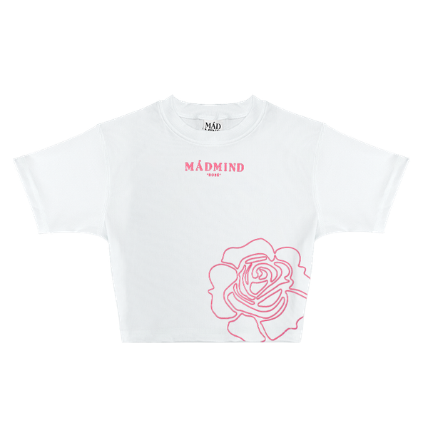  Áo Thun In Nổi Bloom Croptop Madmind - Màu Trắng 