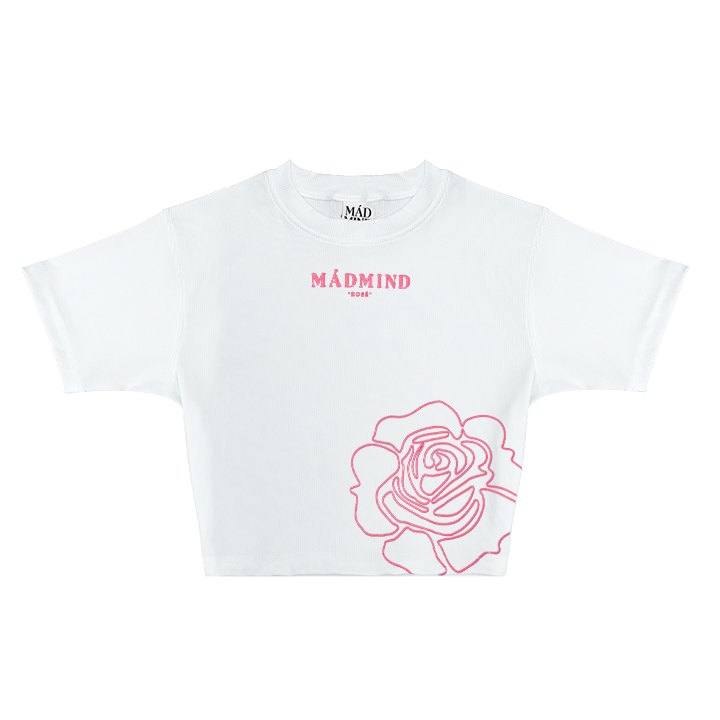  Áo Thun In Nổi Bloom Croptop Madmind - Màu Trắng 