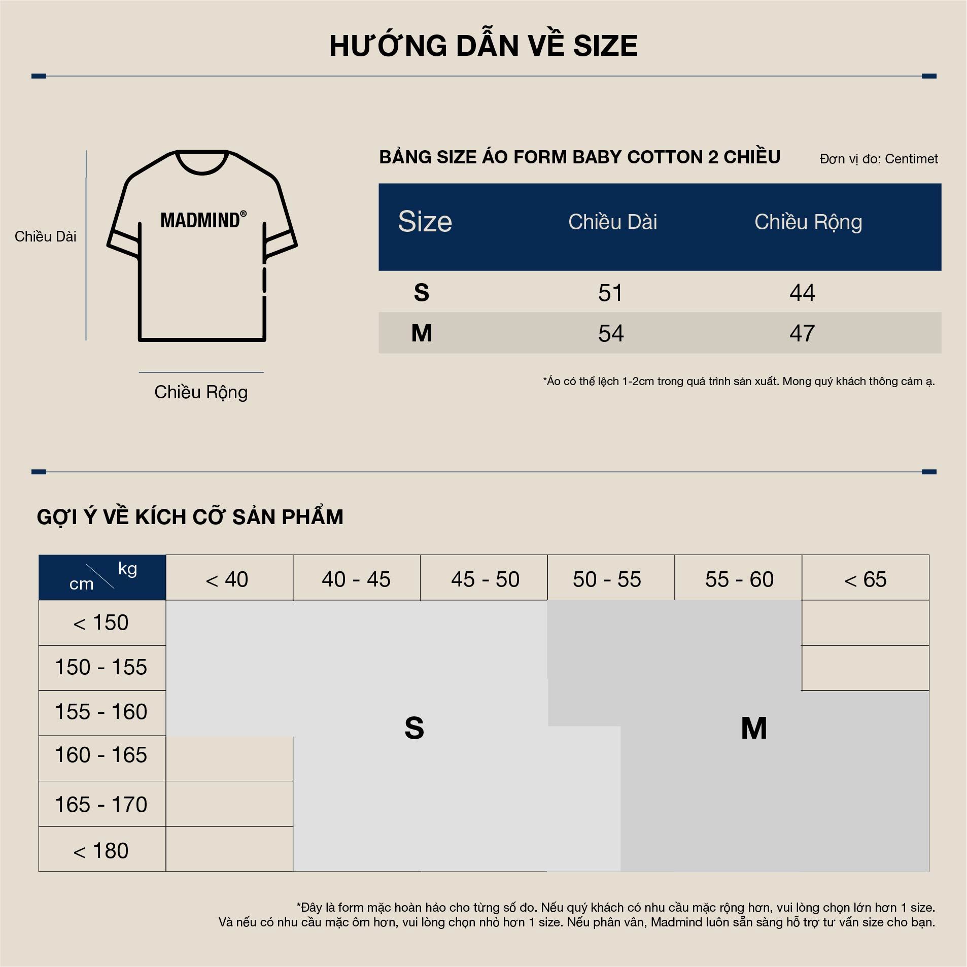  Áo Thun Form Baby Brownii Teddy Doll Madmind - Premium 100% Cotton 2 Chiều Màu Cream 