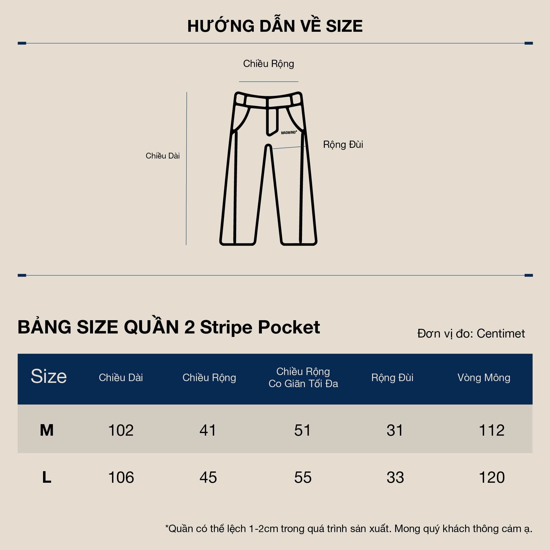  Quần Dài Phối 2 Sọc Túi Hộp 2 Stripe Pocket Pants Màu Xám Đậm 
