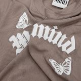  Áo Thun In Nổi Butterfly Croptop Madmind - Màu Cacao 